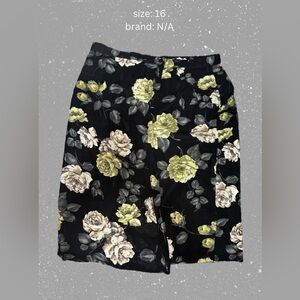 VTG Brown Floral Pencil Skirt